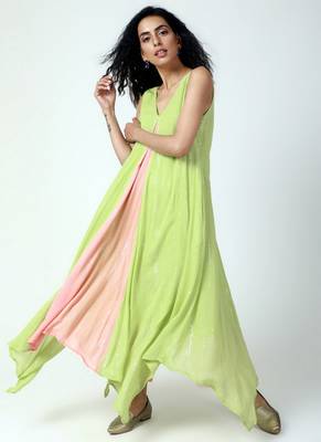 Mint Green Asymmetric Kurta-Pant 3