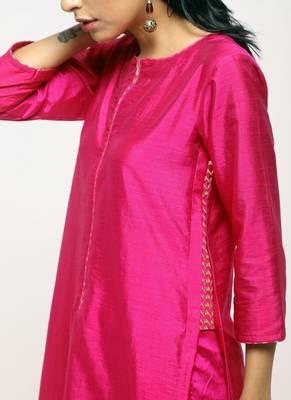 Pink Foil High Slit- Foil Pant 4