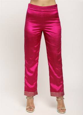 Pink Foil High Slit- Foil Pant 5