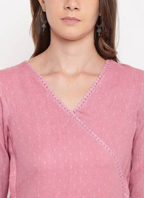 Pink High Slit Kurta-Palazzo 4
