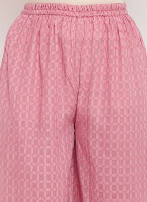 Pink High Slit Kurta-Palazzo 5