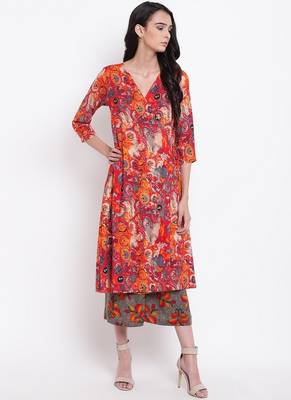 Red Print Angrakha Set 1