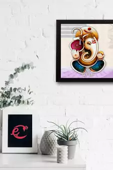 Lord Ganesha Satin Matt Texture UV Art Painting