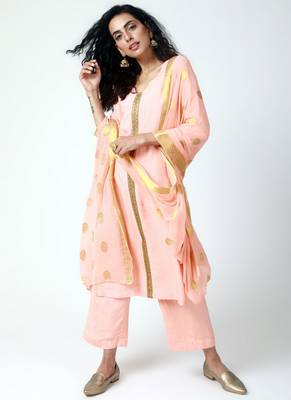 Peach Gota Kurta-Pant-Dupatta 1
