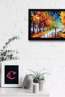 Lovely Rain View Satin Matt Texture UV Art Painting