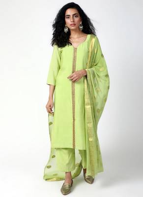 Green Gota Kurta-Pant-Dupatta 1