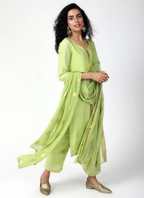 Green Gota Kurta-Pant-Dupatta 2