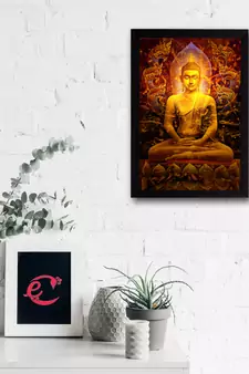 Spritual Lord Buddha Satin Matt Texture UV Art Painting