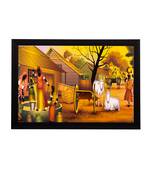 Village View Satin Matt Texture UV Art Painting