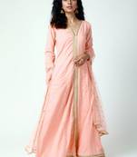 Peach Lace Kurta-Pant-Dupatta