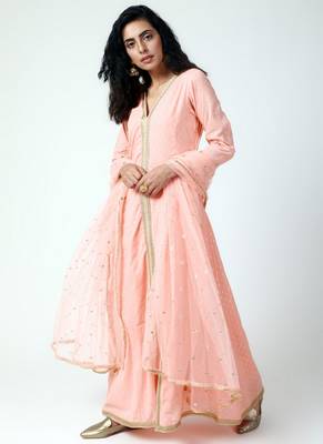 Peach Lace Kurta-Pant-Dupatta 2