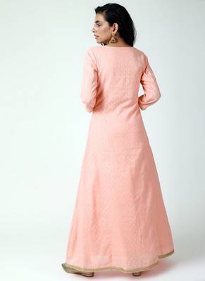 Peach Lace Kurta-Pant-Dupatta 3