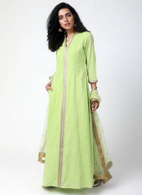 Green Lace Kurta-Pant-Dupatta 3