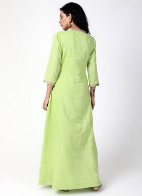 Green Lace Kurta-Pant-Dupatta 4