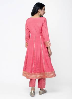 Peach Gota Angrakha Chanderi Pant Set 3