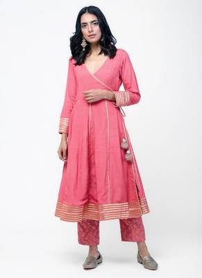 Peach Gota Angrakha Chanderi Pant Set 6