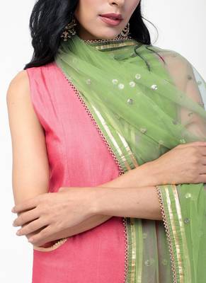 Peach Gota Straight Kurta Set 4