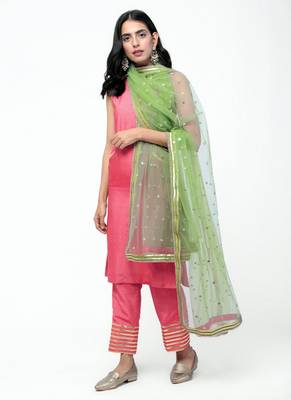 Peach Gota Straight Kurta Set 7