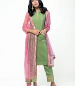 Green Gota Straight Kurta Set