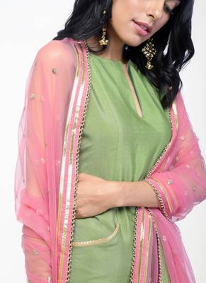 Green Gota Straight Kurta Set 4
