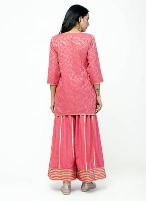 Peach Short Kurta Set 3