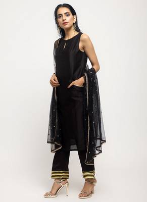 Black Gota Kurta Set 2