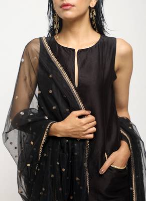 Black Gota Kurta Set 4