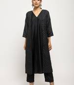 Black Foil Jacket Kurta Set