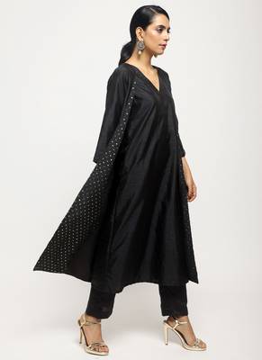 Black Foil Jacket Kurta Set 6