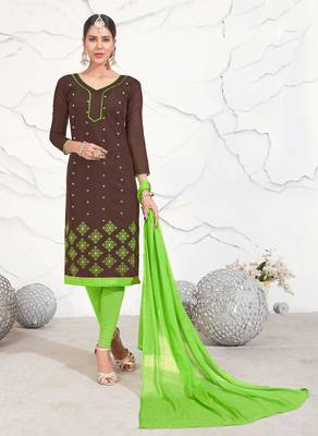 Brown geometric print chanderi salwar 1