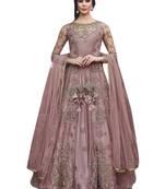 Pink embroidered net salwar