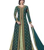 Green embroidered raw silk salwar