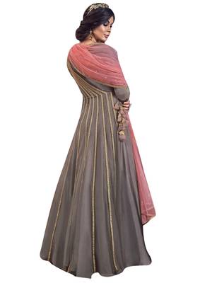 Grey embroidered net salwar 2