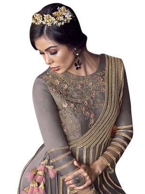 Grey embroidered net salwar 3
