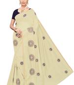 Chiku embroidered chanderi silk saree with blouse