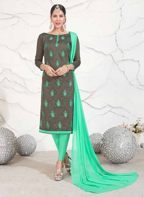 Grey floral print chanderi salwar 1
