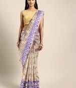Grey woven kanchipuram silk saree with blouse
