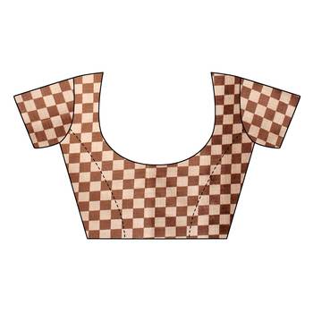 Brown Printed Khadi Saree With Blouse 4