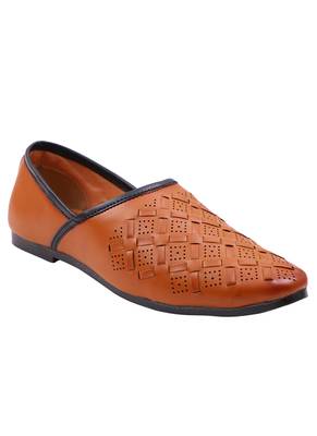  Casual Ethnic Tan Juttis Shoes For Men 3