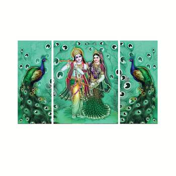 Set of 3 Radha Krishna Premium Canvas Painting 1