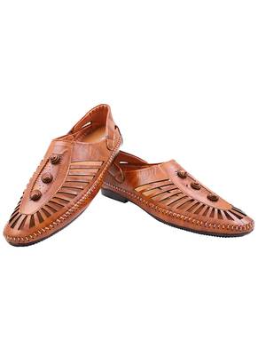  Casual Ethnic Tan Nagra Shoes For Men 1