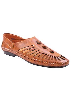  Casual Ethnic Tan Nagra Shoes For Men 3