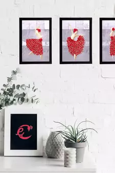 Set Of 3 Gorgeous Geometrical Flower Satin Matt Texture UV Art Painting