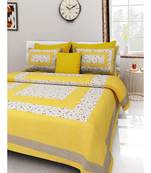 Cotton Bedding Bedspread Handmade Screen Floral Printed Bedsheet with Pillow Cover