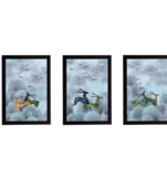 Set Of 3 Gorgeous Geometrical Flower Satin Matt Texture UV Art Painting