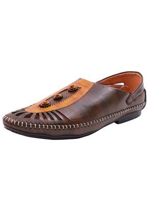  Casual Ethnic Brown Nagra Shoes For Men 2