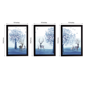 Set Of 3 Gorgeous Geometrical Flower Satin Matt Texture UV Art Painting 3