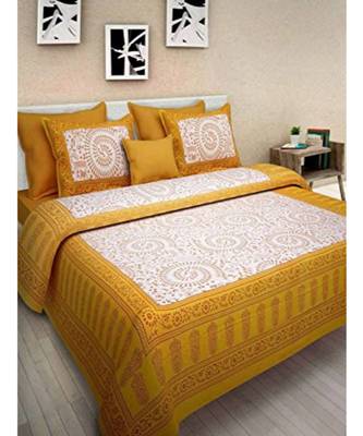 Cotton Bedsheet Handmade Screen Printed Bedsheet with Pillow Cover 1