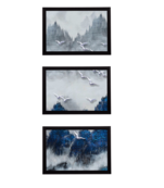 Set Of 3 Gorgeous Geometrical Flower Satin Matt Texture UV Art Painting