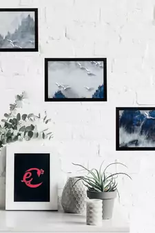 Set Of 3 Gorgeous Geometrical Flower Satin Matt Texture UV Art Painting